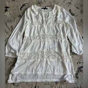 BCBGMaxAzria Ivory Lace Tunic